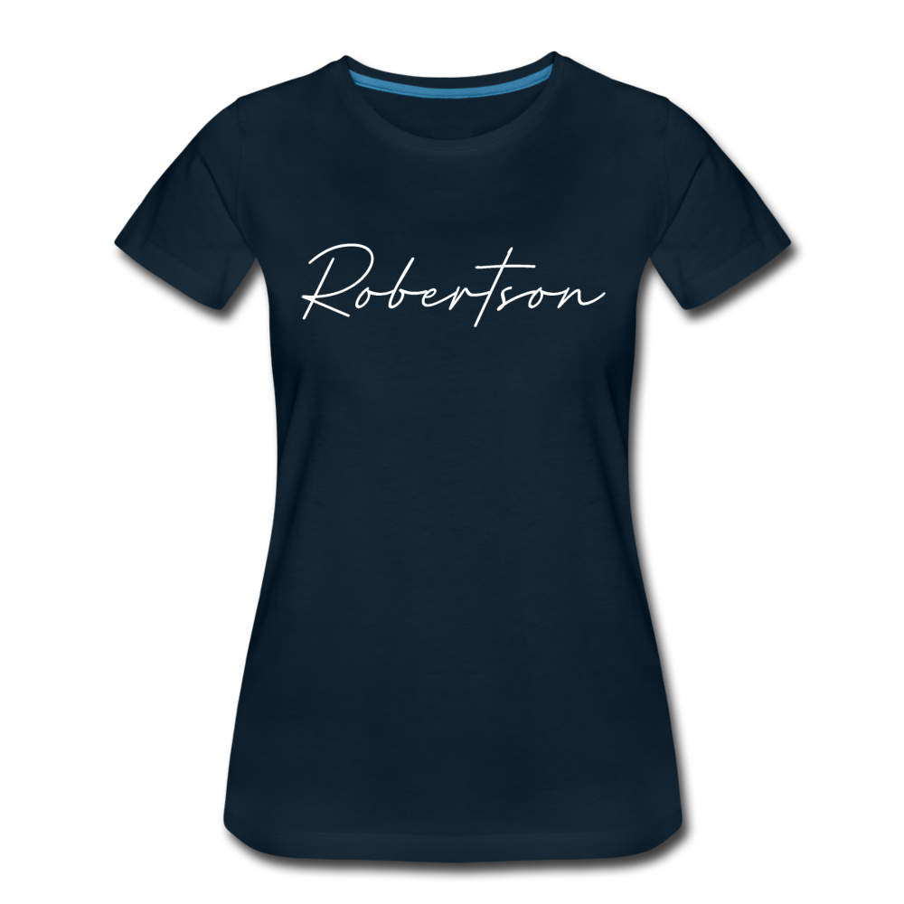 Robertson County Cursive Women's T-Shirt - deep navy