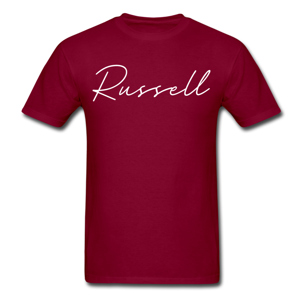 Russell County Cursive T-Shirt - burgundy
