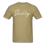 Shelby County Cursive T-Shirt - khaki