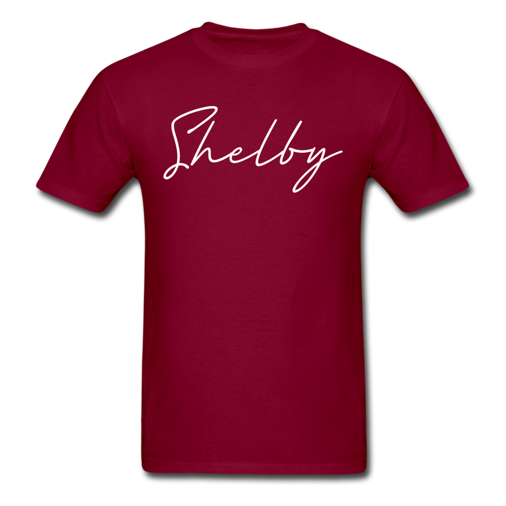 Shelby County Cursive T-Shirt - burgundy