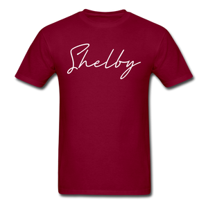 Shelby County Cursive T-Shirt - burgundy