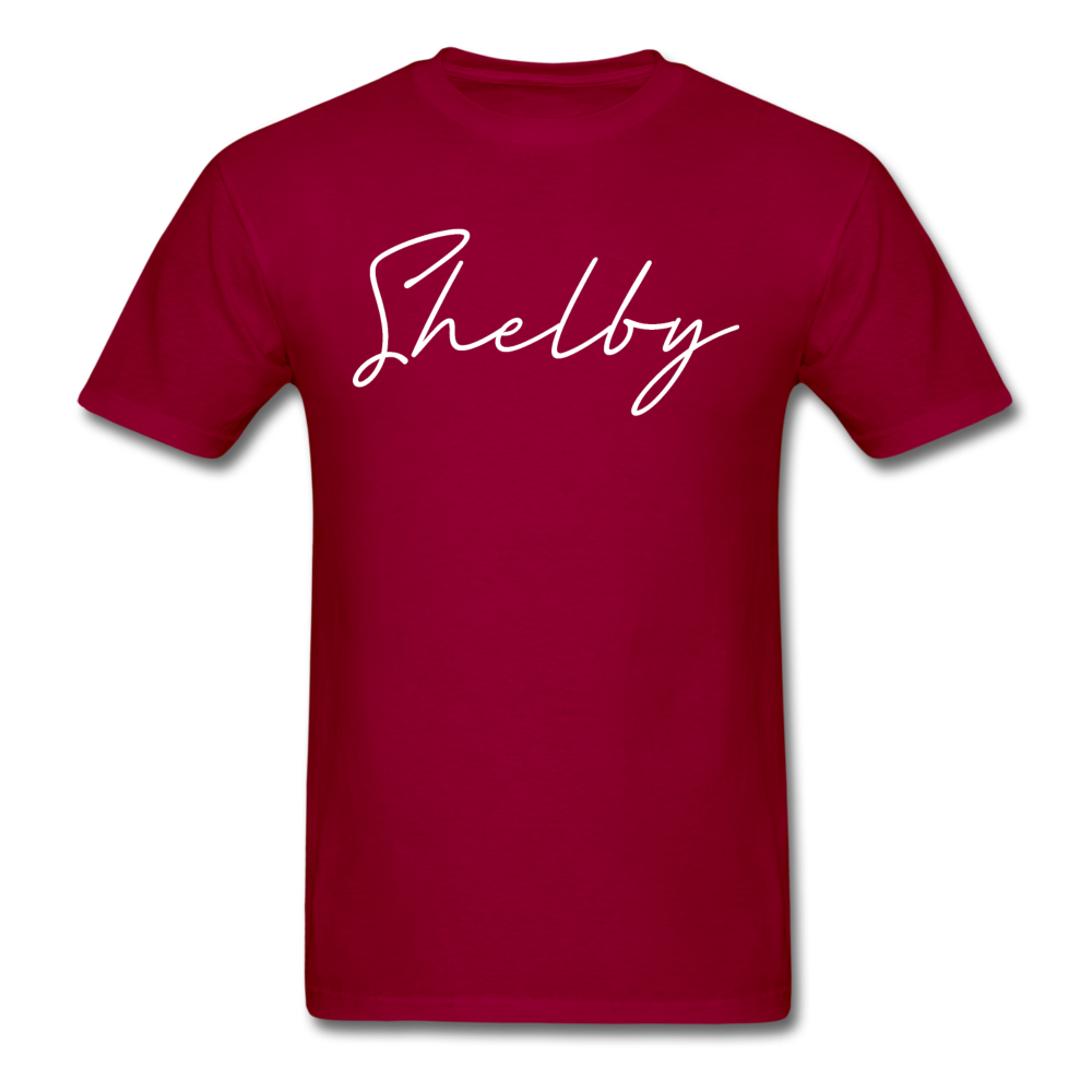 Shelby County Cursive T-Shirt - dark red