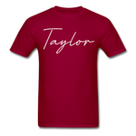 Taylor County Cursive T-Shirt - dark red