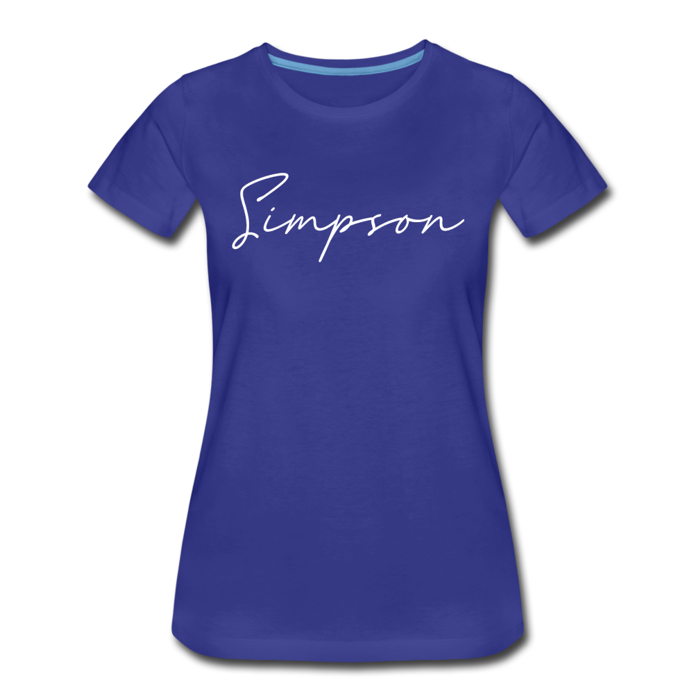 Simpson County Cursive Women's T-Shirt - royal blue