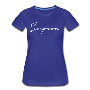 Simpson County Cursive Women's T-Shirt - royal blue