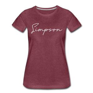 Simpson County Cursive Women's T-Shirt - heather burgundy
