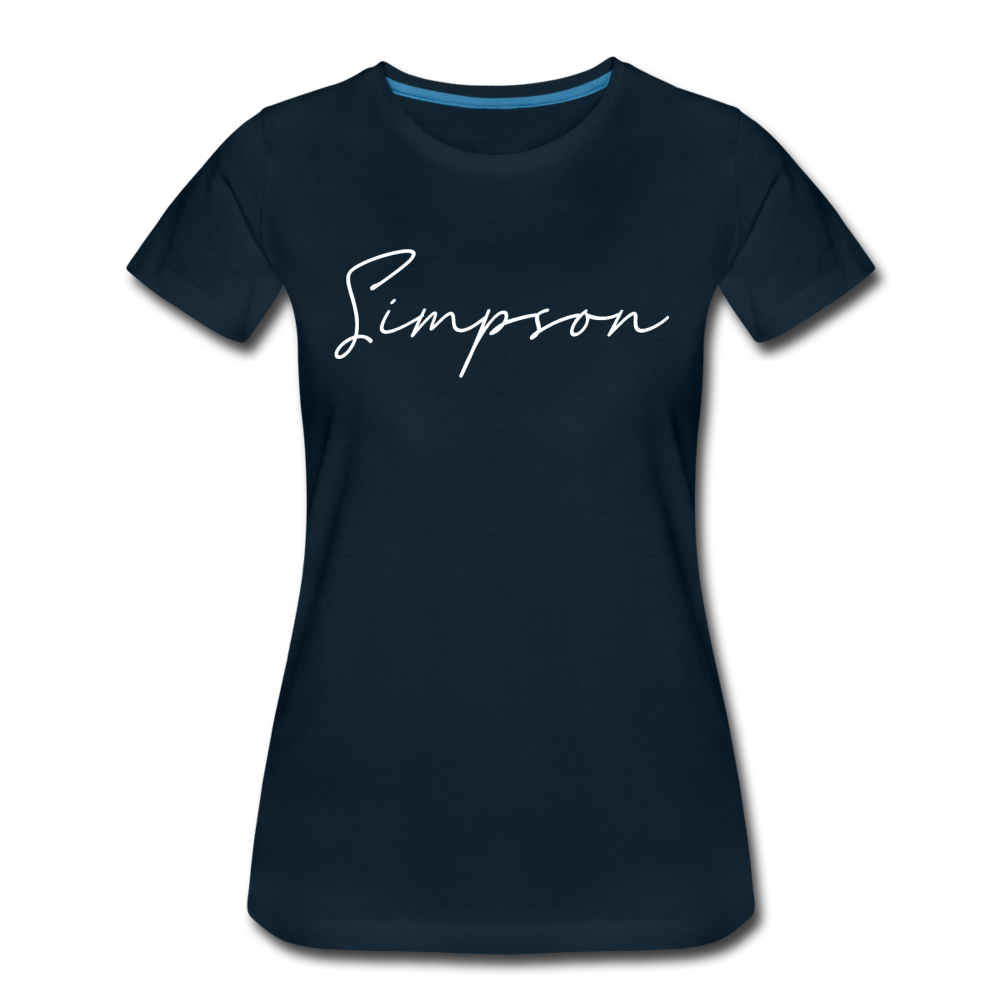 Simpson County Cursive Women's T-Shirt - deep navy