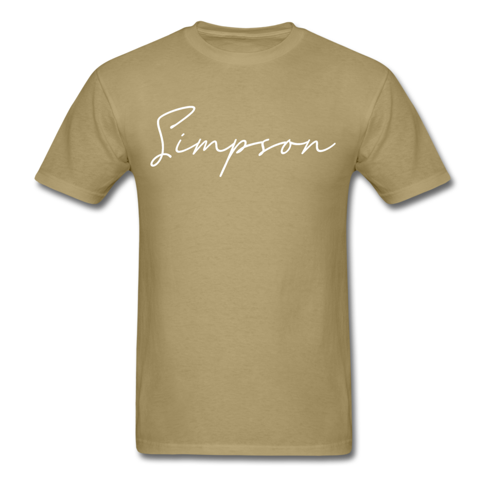 Simpson County Cursive T-Shirt - khaki