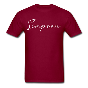 Simpson County Cursive T-Shirt - burgundy