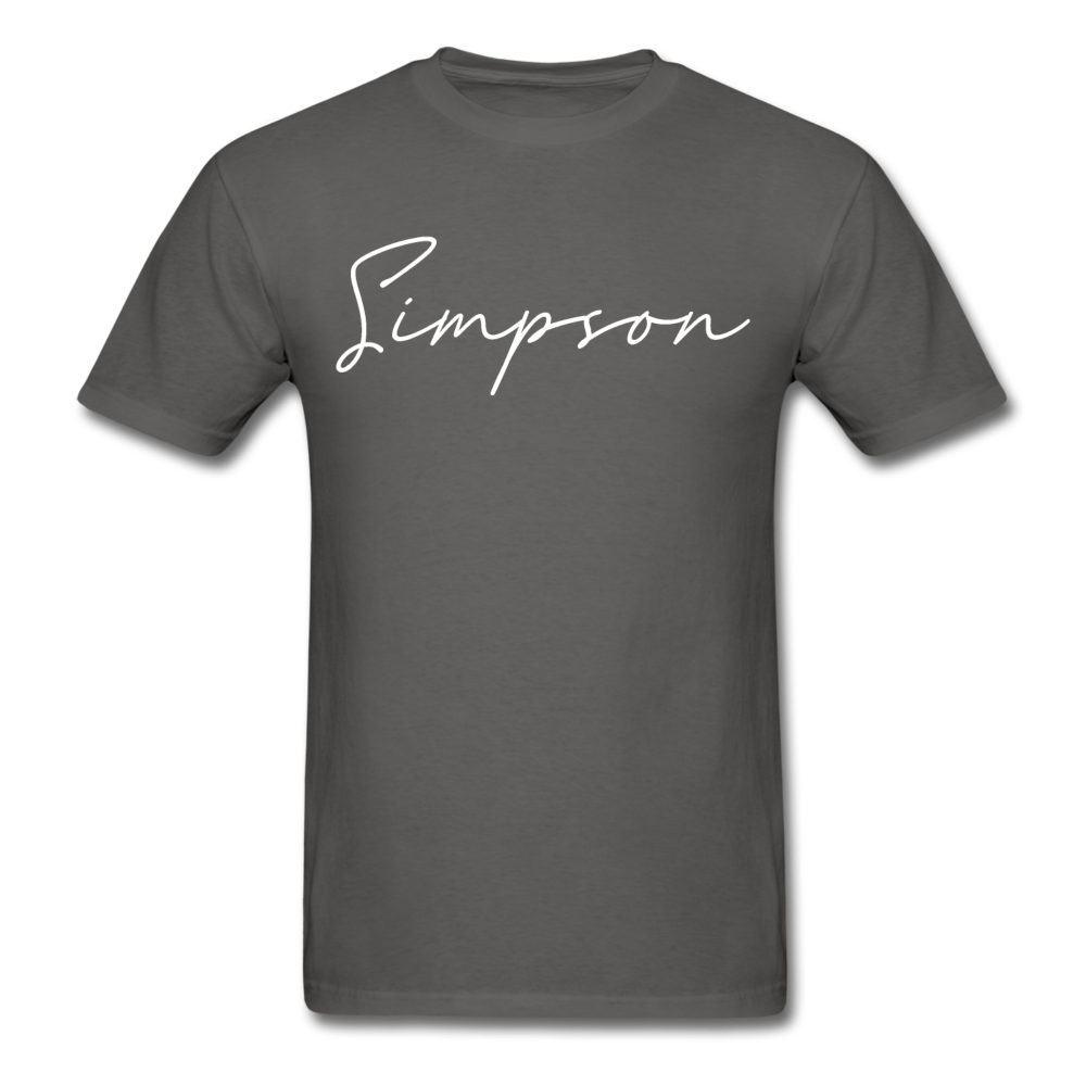 Simpson County Cursive T-Shirt - charcoal