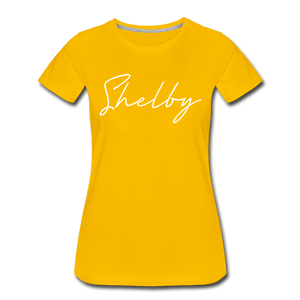 Shelby County Cursive Women's T-Shirt - sun yellow