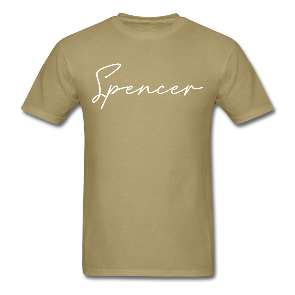 Spencer County Cursive T-Shirt - khaki