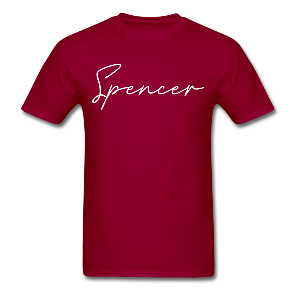 Spencer County Cursive T-Shirt - dark red