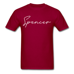 Spencer County Cursive T-Shirt - dark red