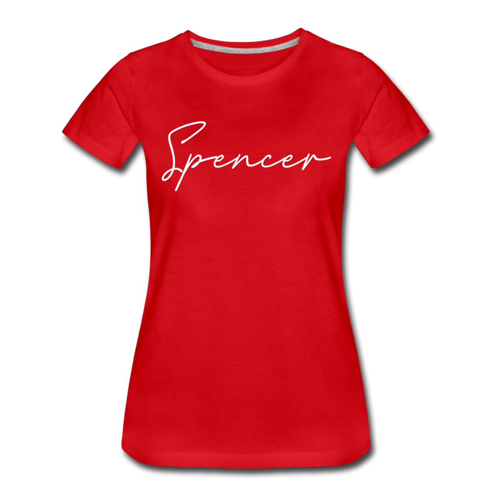 Spencer County Cursive Women's T-Shirt - red