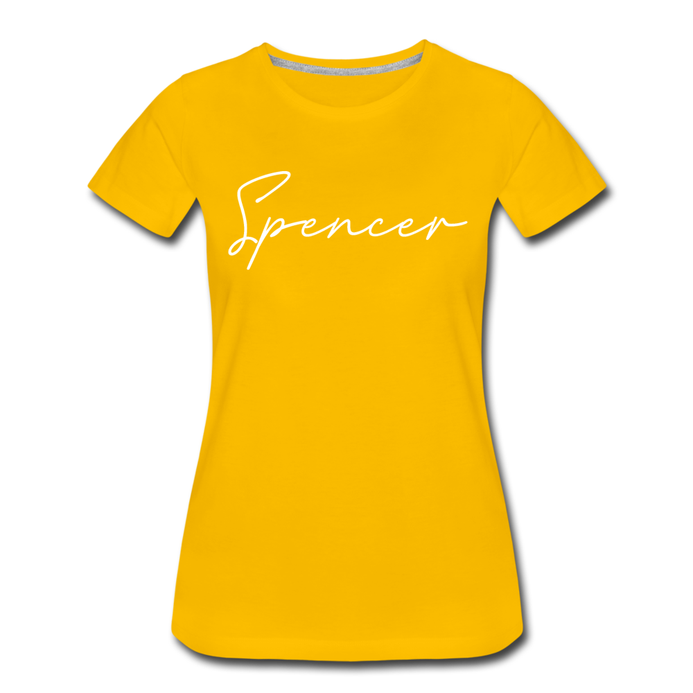 Spencer County Cursive Women's T-Shirt - sun yellow