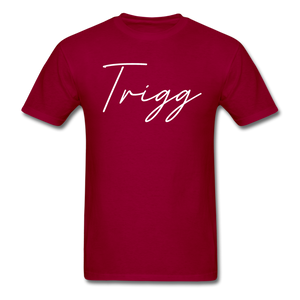 Trigg County Cursive T-Shirt - dark red