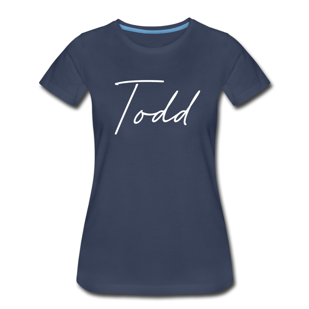 Todd County Cursive Women's T-Shirt - navy