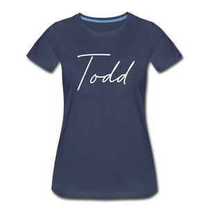 Todd County Cursive Women's T-Shirt - navy