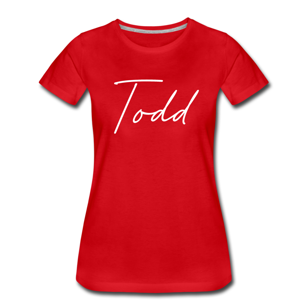 Todd County Cursive Women's T-Shirt - red