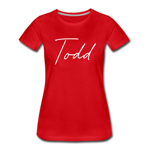 Todd County Cursive Women's T-Shirt - red