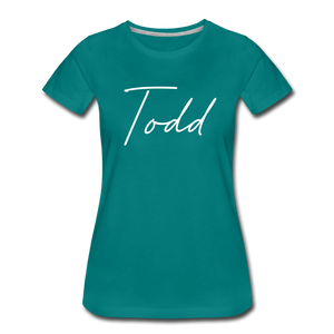 Todd County Cursive Women's T-Shirt - teal