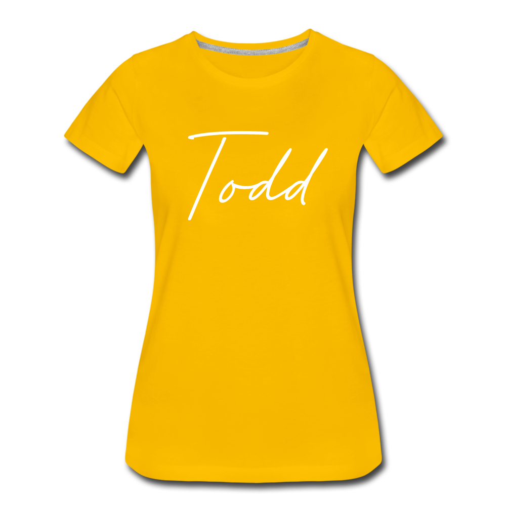 Todd County Cursive Women's T-Shirt - sun yellow