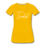 Todd County Cursive Women's T-Shirt - sun yellow