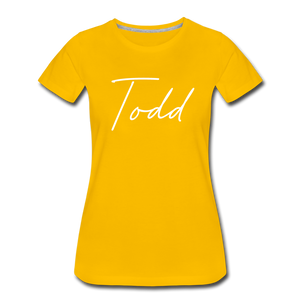 Todd County Cursive Women's T-Shirt - sun yellow