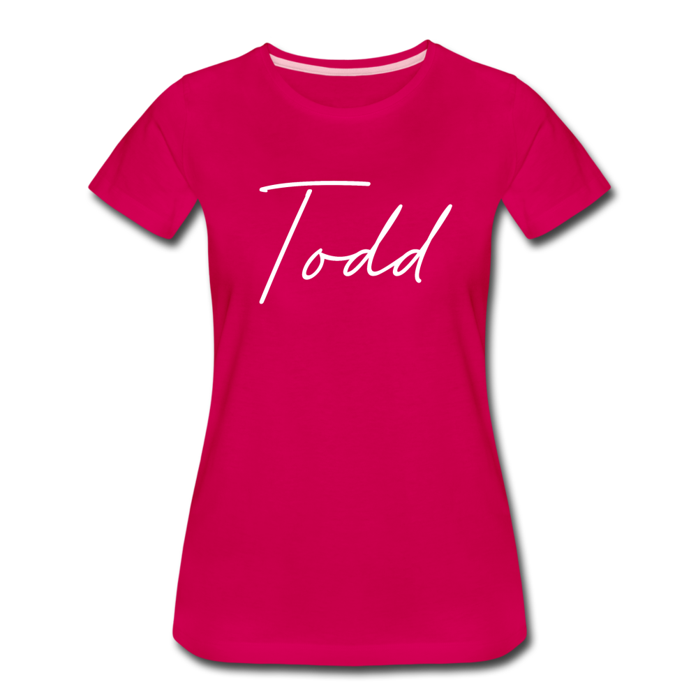 Todd County Cursive Women's T-Shirt - dark pink