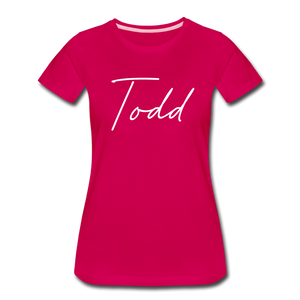 Todd County Cursive Women's T-Shirt - dark pink