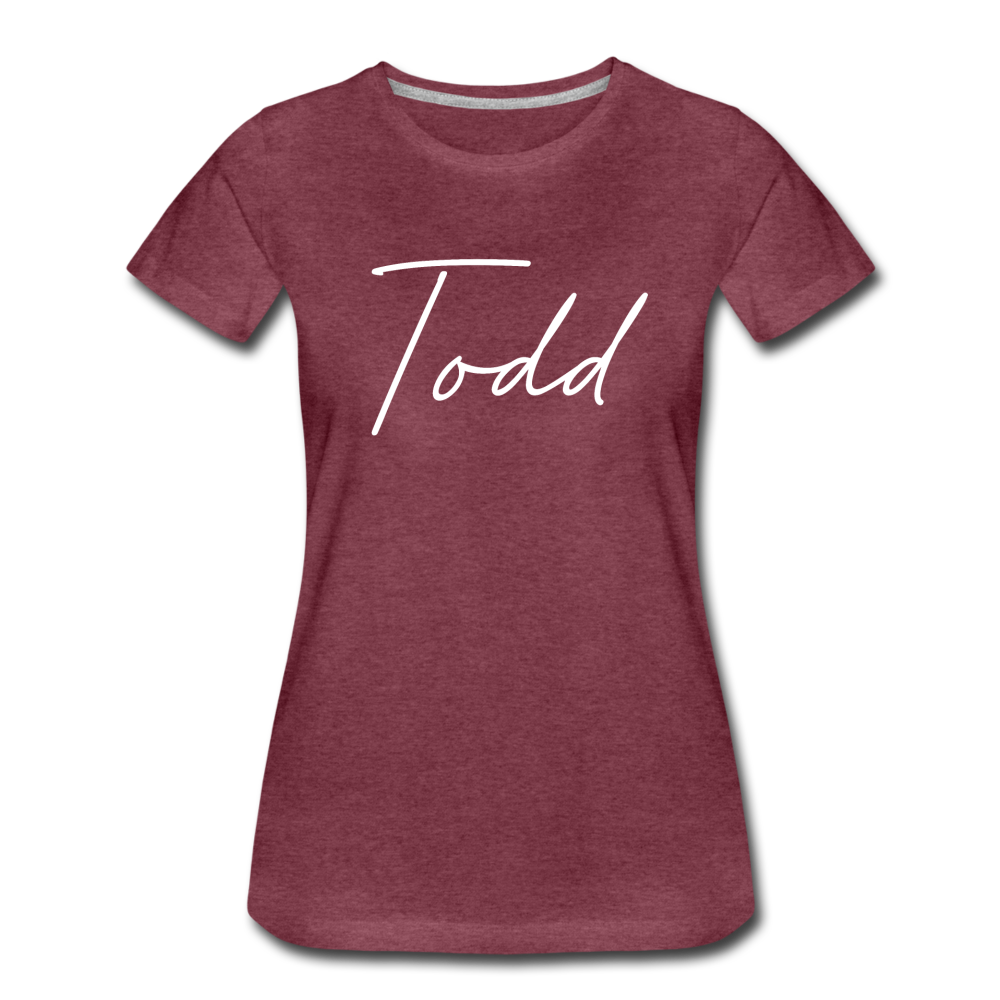 Todd County Cursive Women's T-Shirt - heather burgundy