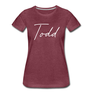 Todd County Cursive Women's T-Shirt - heather burgundy