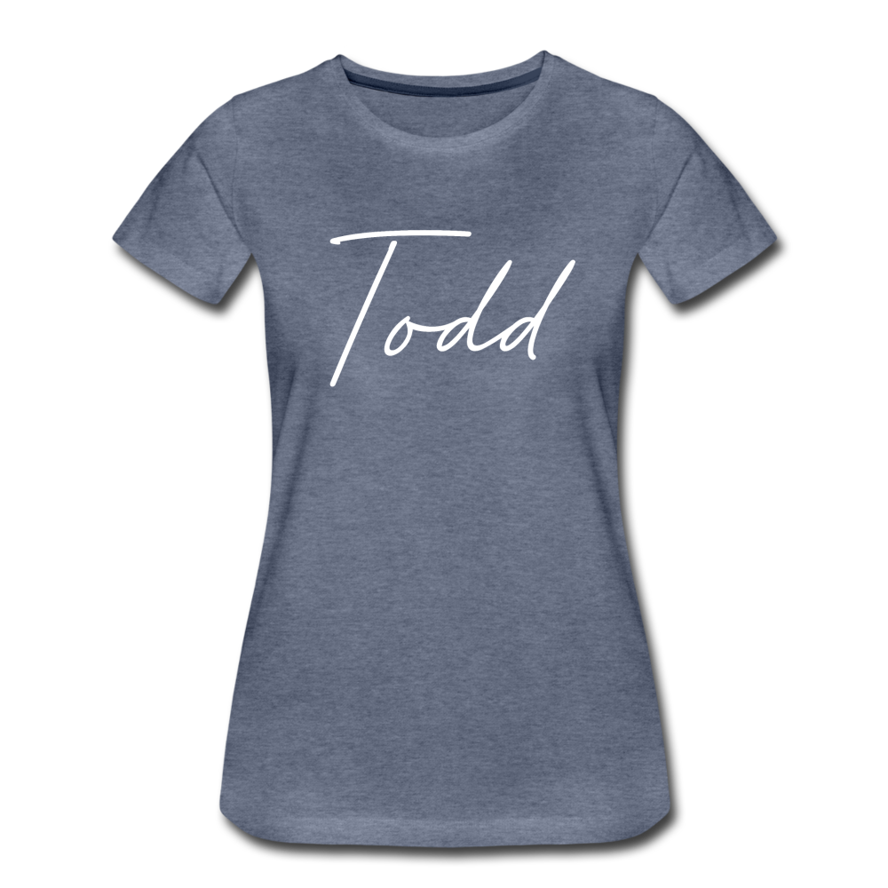 Todd County Cursive Women's T-Shirt - heather blue