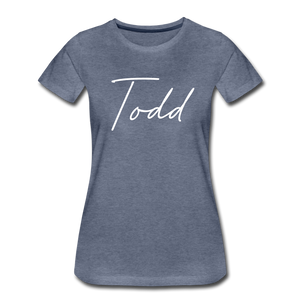 Todd County Cursive Women's T-Shirt - heather blue