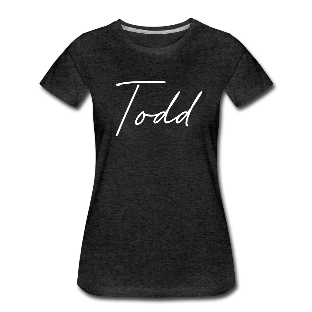 Todd County Cursive Women's T-Shirt - charcoal gray