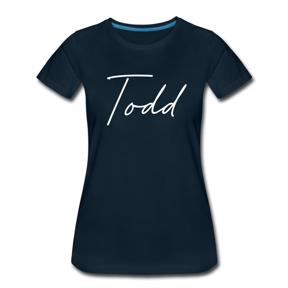 Todd County Cursive Women's T-Shirt - deep navy