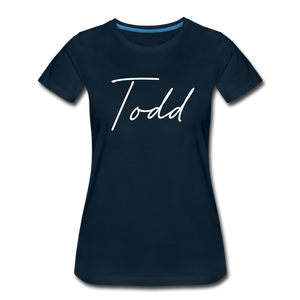 Todd County Cursive Women's T-Shirt - deep navy