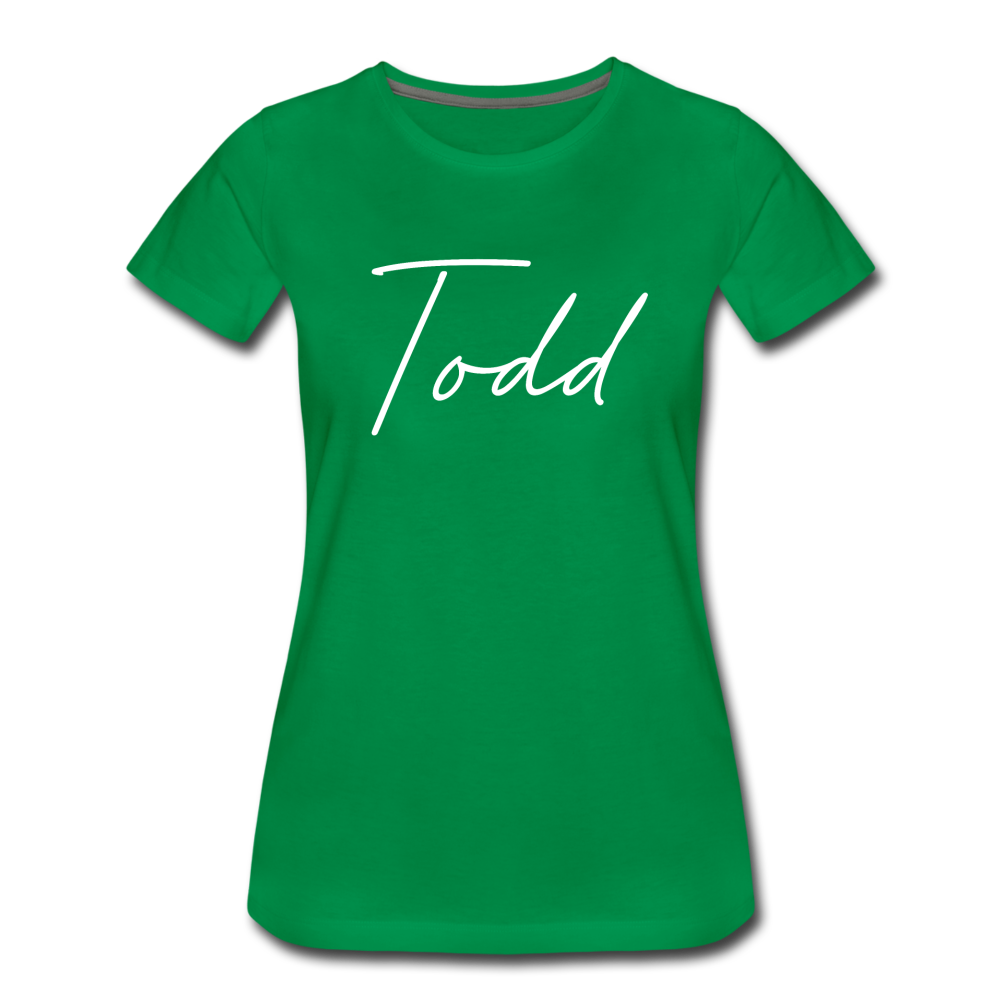 Todd County Cursive Women's T-Shirt - kelly green