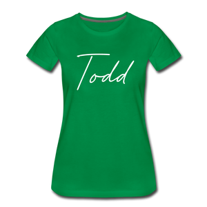 Todd County Cursive Women's T-Shirt - kelly green