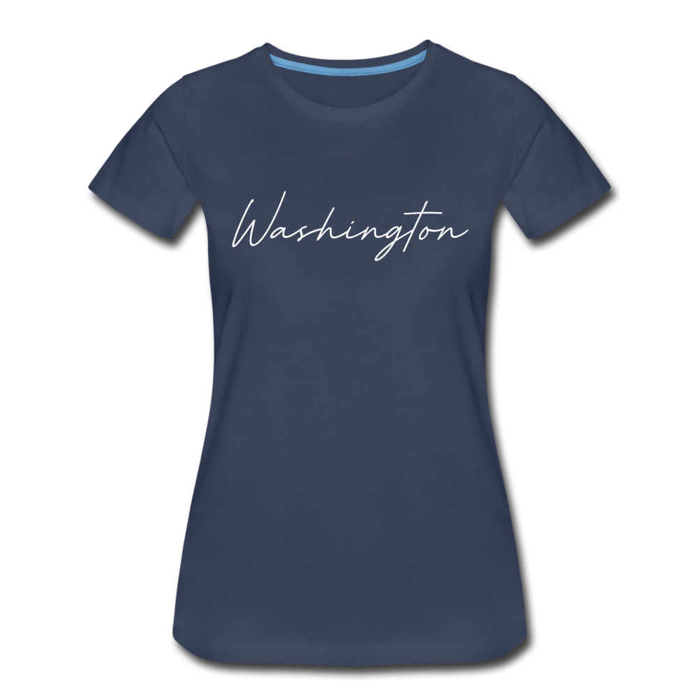 Washington County Cursive Women's T-Shirt - navy