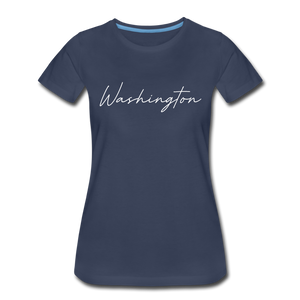 Washington County Cursive Women's T-Shirt - navy