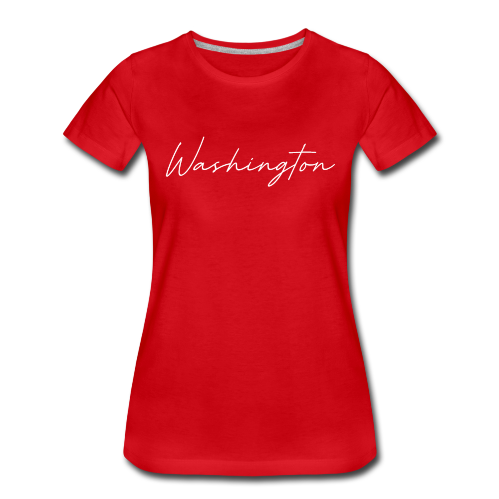 Washington County Cursive Women's T-Shirt - red