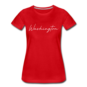 Washington County Cursive Women's T-Shirt - red