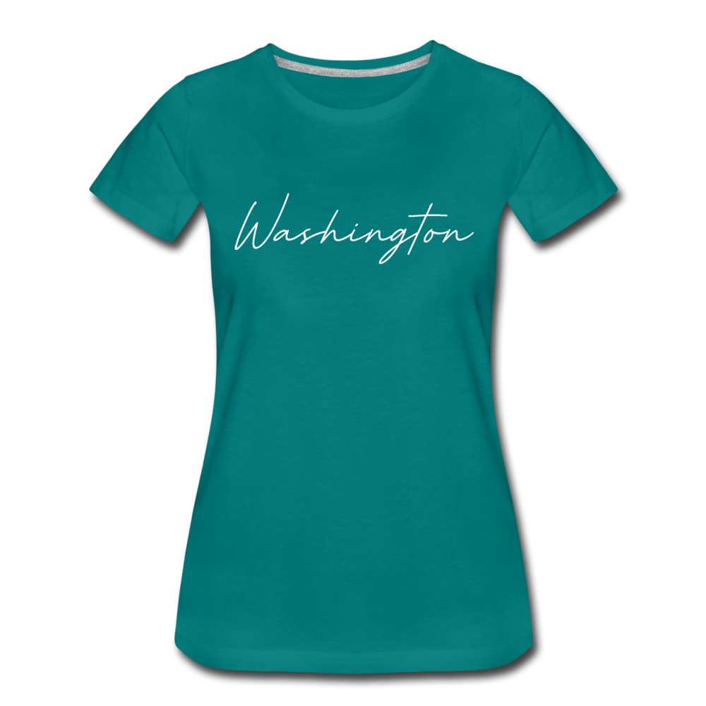 Washington County Cursive Women's T-Shirt - teal