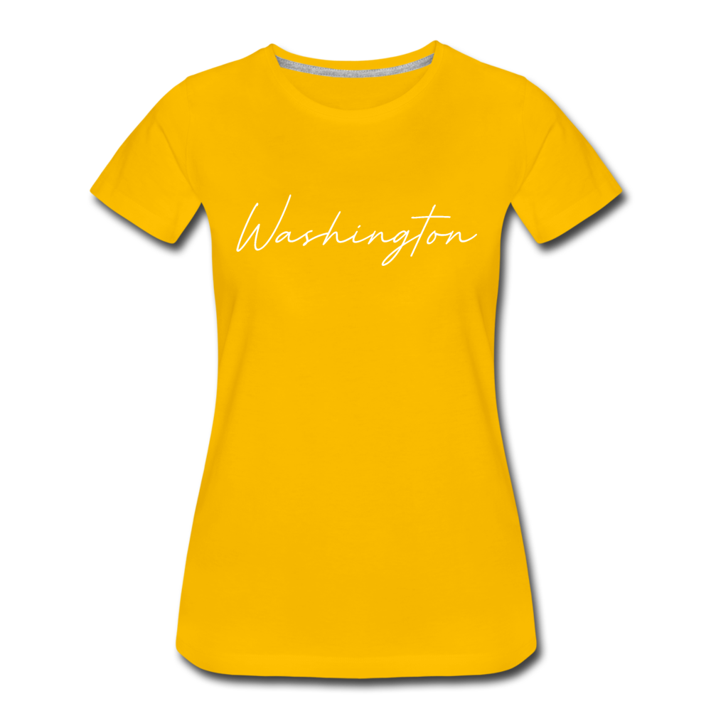 Washington County Cursive Women's T-Shirt - sun yellow