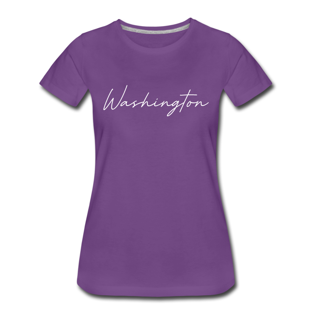 Washington County Cursive Women's T-Shirt - purple