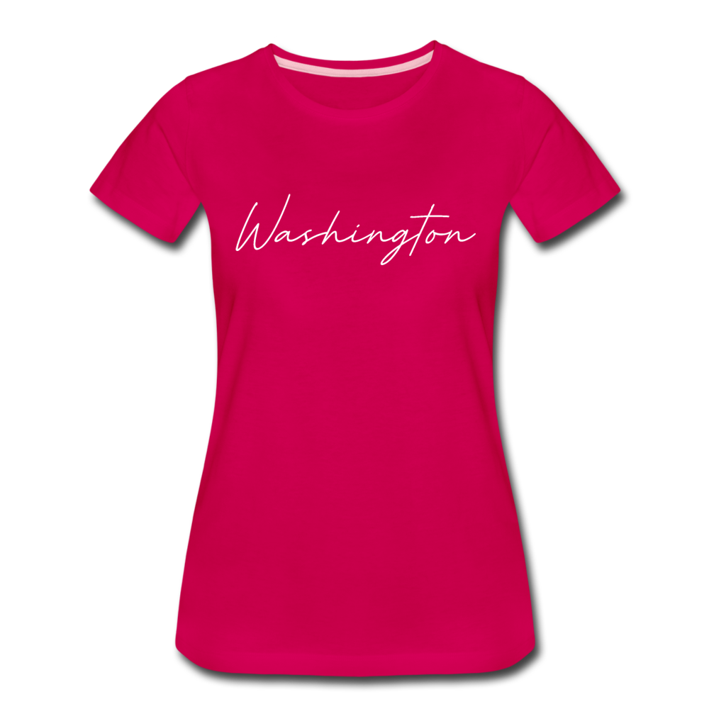 Washington County Cursive Women's T-Shirt - dark pink