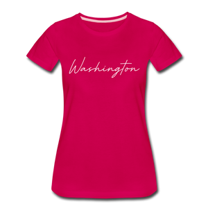 Washington County Cursive Women's T-Shirt - dark pink