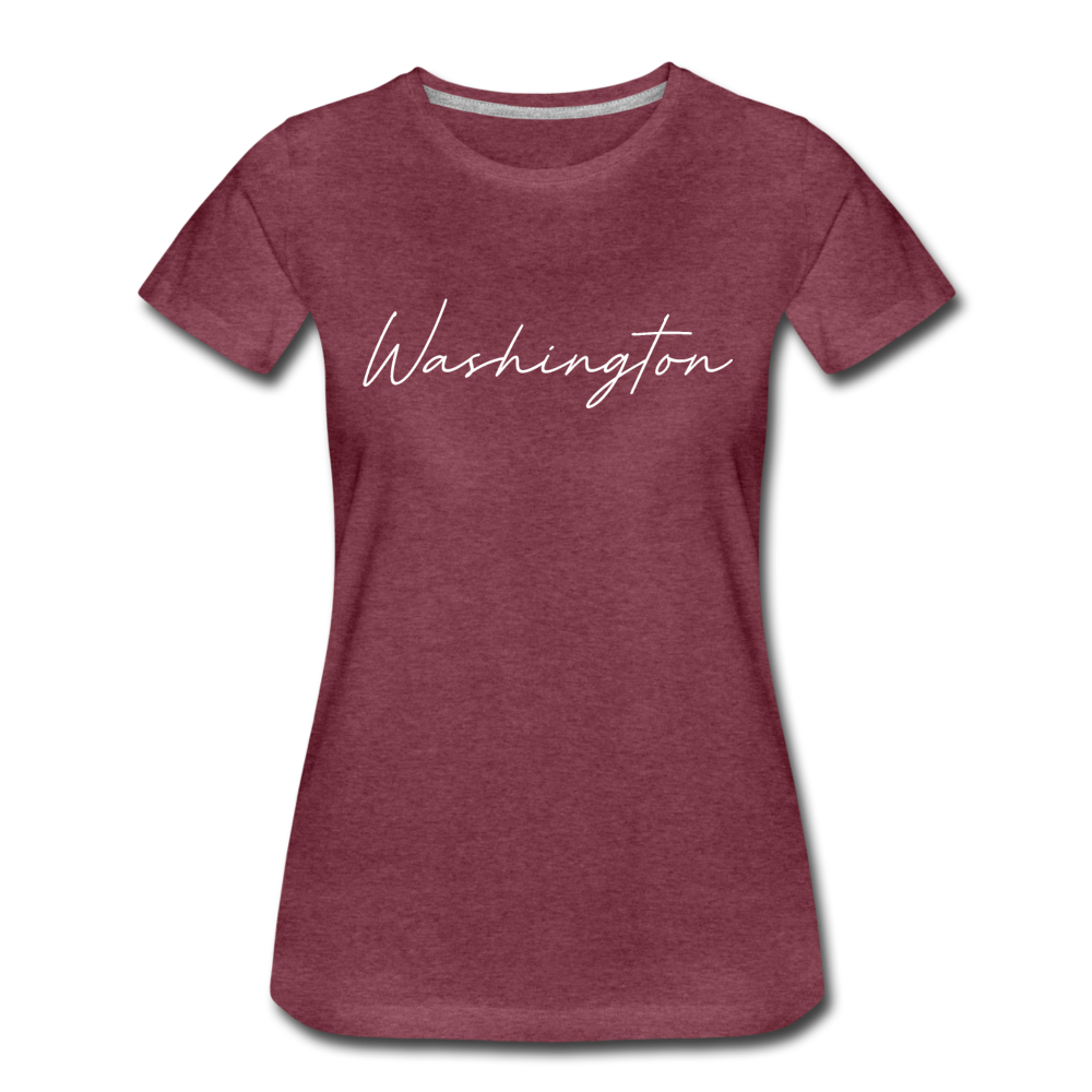 Washington County Cursive Women's T-Shirt - heather burgundy